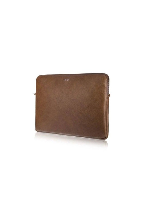 Geanta laptop Solier, 13 inch, unisex, maro