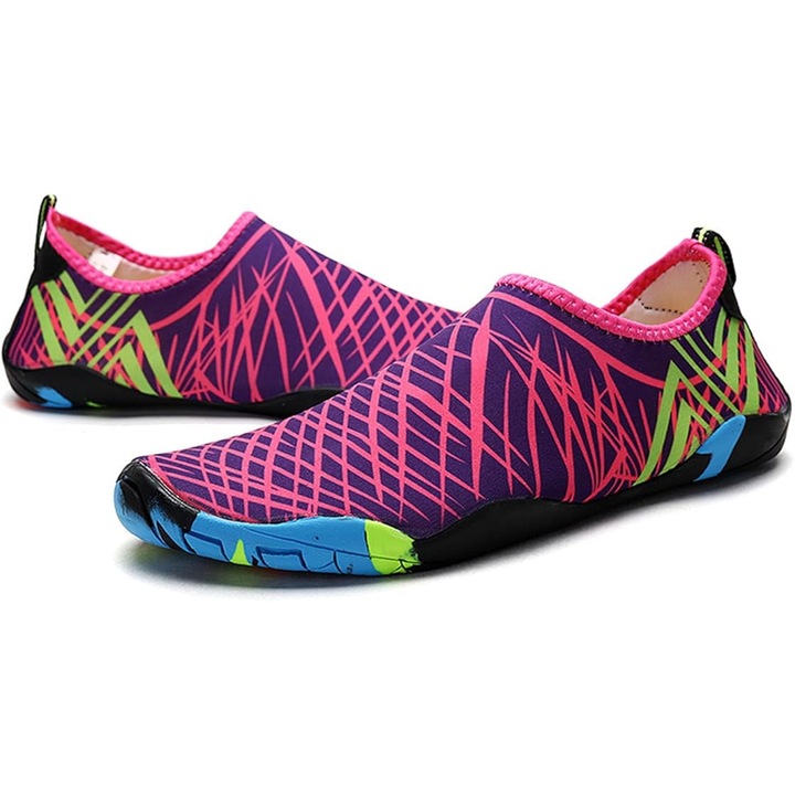 Pantofi de plaja si apa, Unisex, Multicolor, Talpa TPU, Marimea 43-Roz