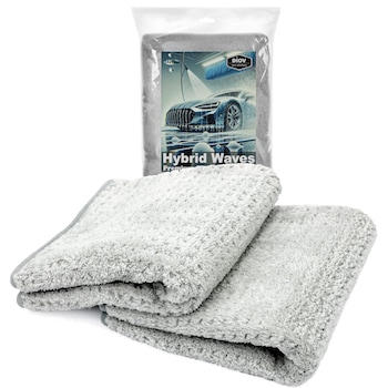 Laveta microfibra pufoasa absorbanta tip Prosop uscare auto Hybrid Waves 98x54cm gri