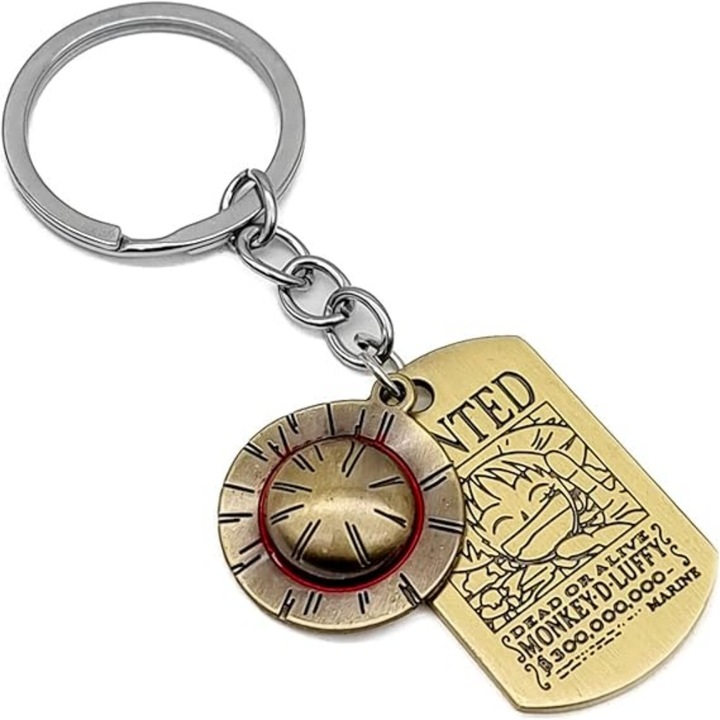 One Piece Anime kulcstartó – emblémás kiegészítő, Luffy szalmakalap kulcstartó