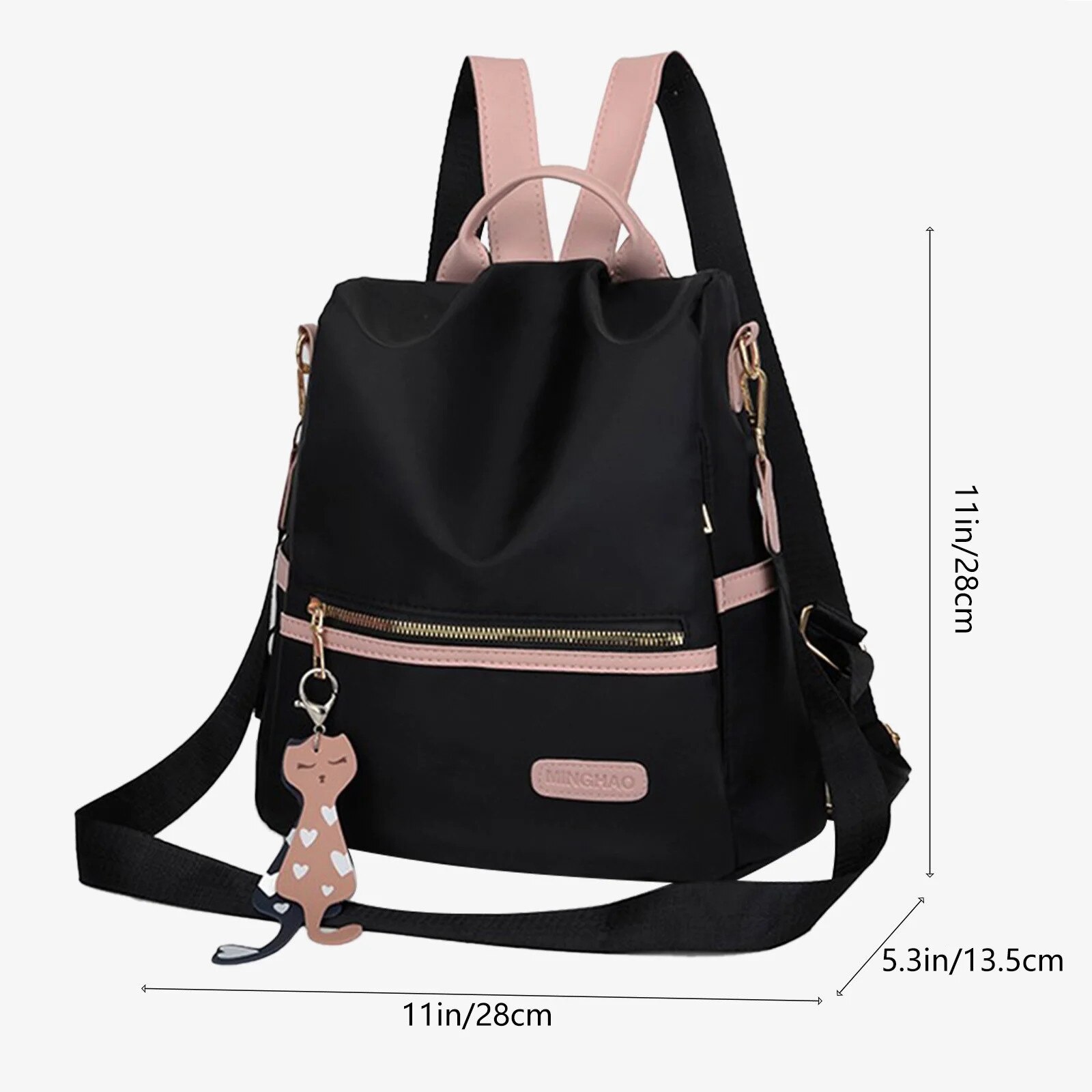 Rucsac dama ZYBLSSBB multifunctional negru 31x28x12cm antiefractie