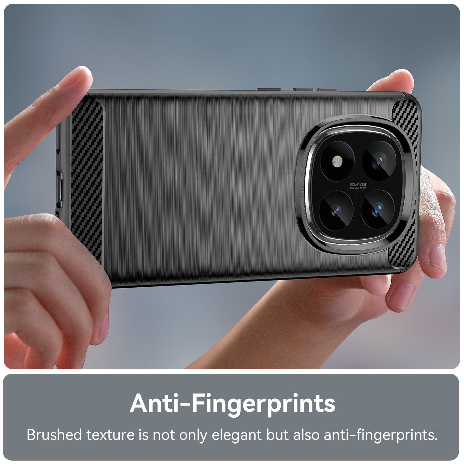 Husa telefon, pentru Redmi Note 14 Pro+ 5G De inalta calitate subtire si usoara periata confortabila TPU Soft Feel, Carbon Fiber Negru