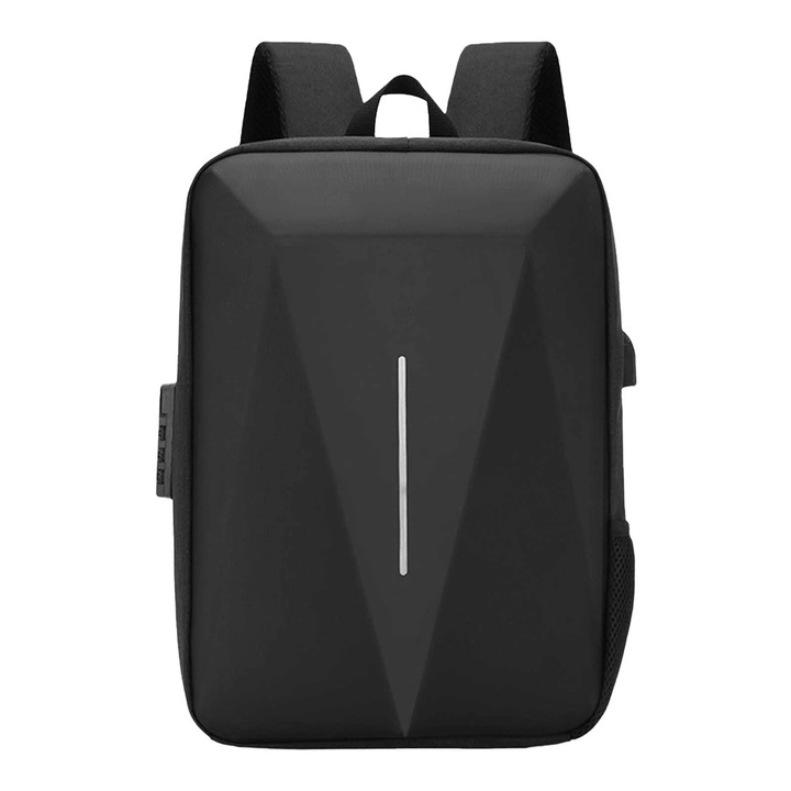 Rucsac laptop multistrat, capacitate mare, negru, 45x28x8cm