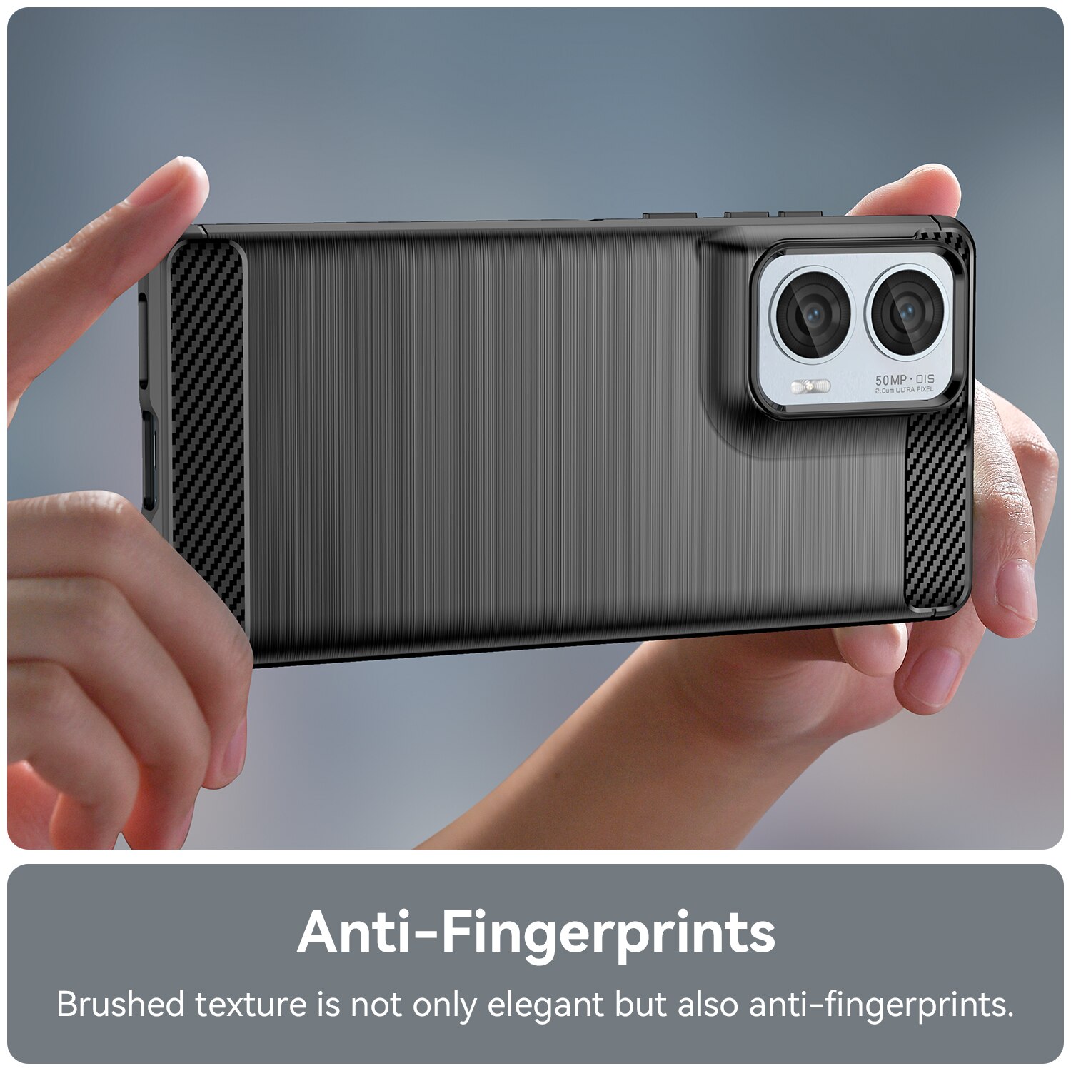 Husa telefon, pentru Motorola Moto G85 5G De inalta calitate subtire si usoara periata confortabila TPU Soft Feel, Carbon Fiber Negru