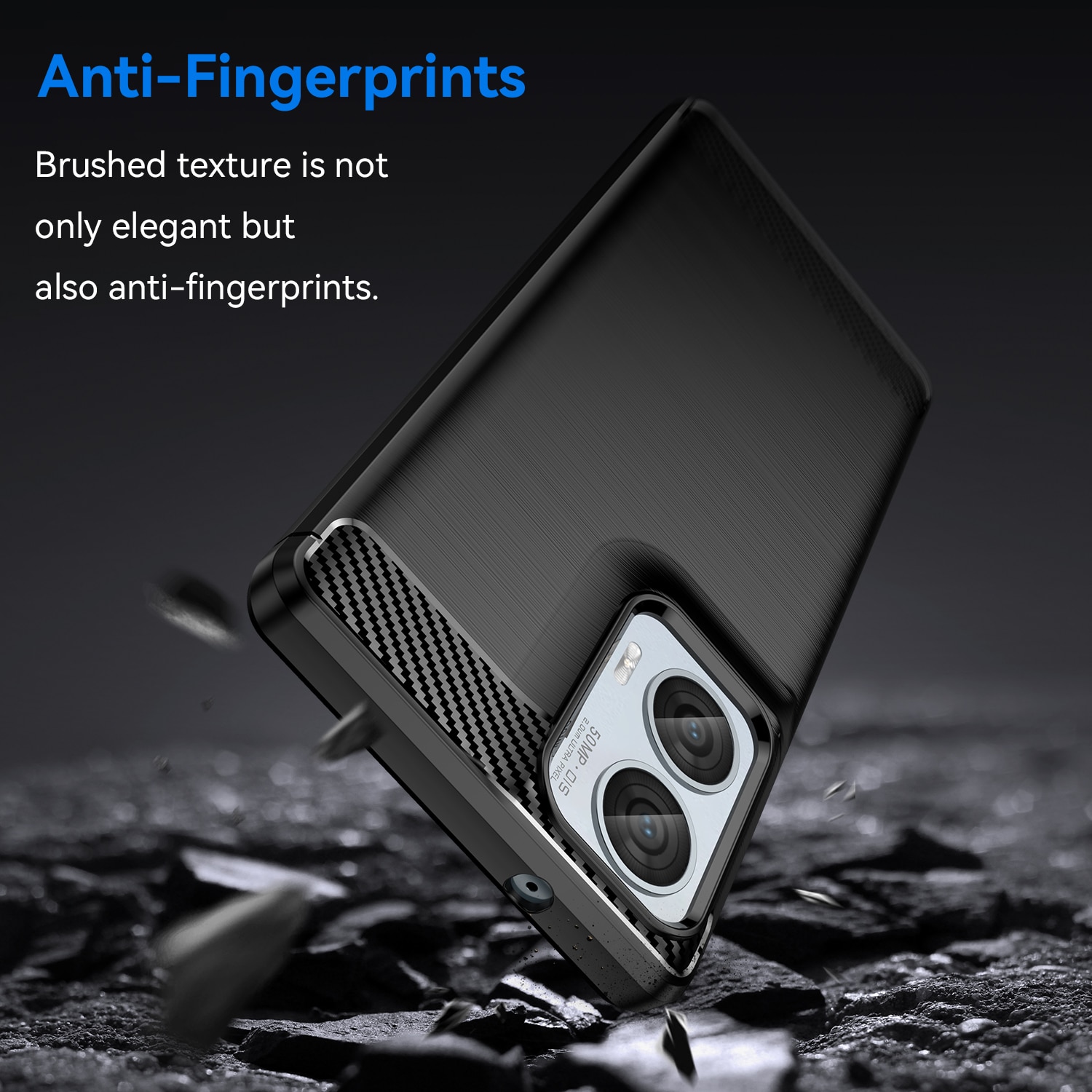 Husa telefon, pentru Motorola Moto G85 5G De inalta calitate subtire si usoara periata confortabila TPU Soft Feel, Carbon Fiber Negru