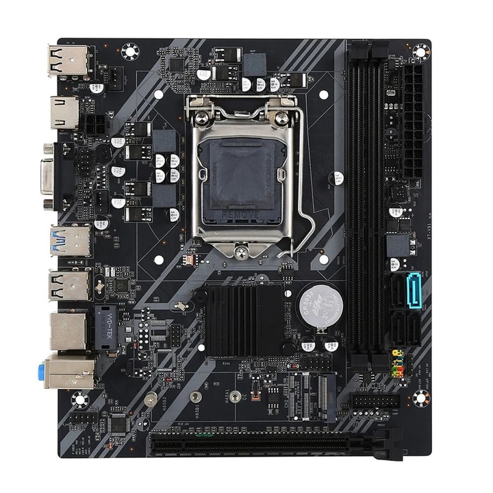Дънна платка B75 M-ATX, поддръжка на LGA 1155, 2 DDR3 слота, тъмносив цвят