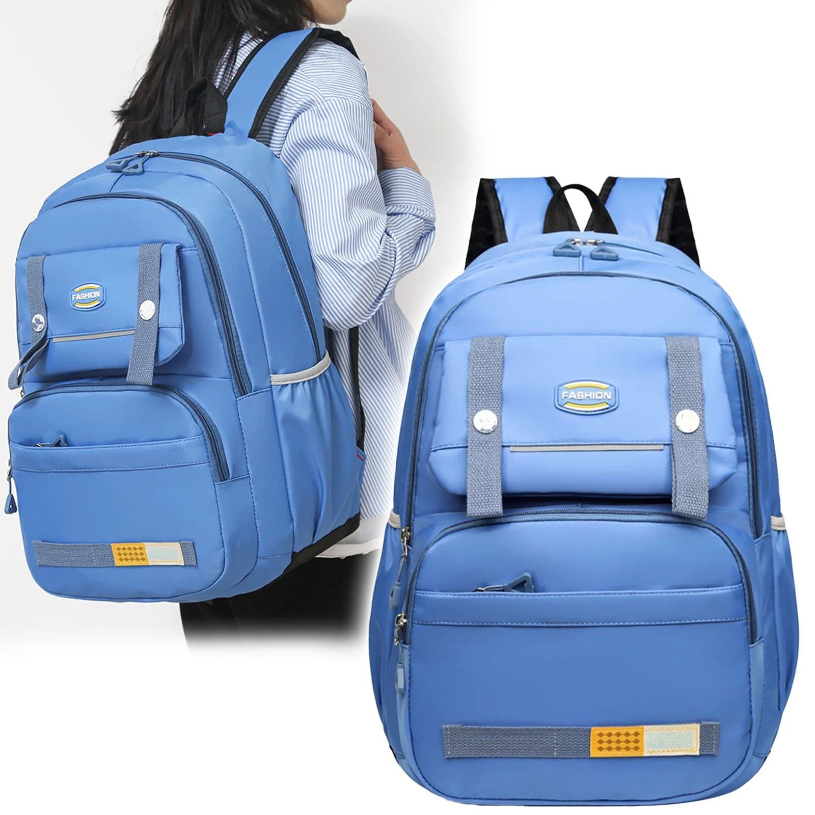 Rucsac laptop 17 inch, rezistent, cu multiple buzunare, albastru, 31x15x45cm