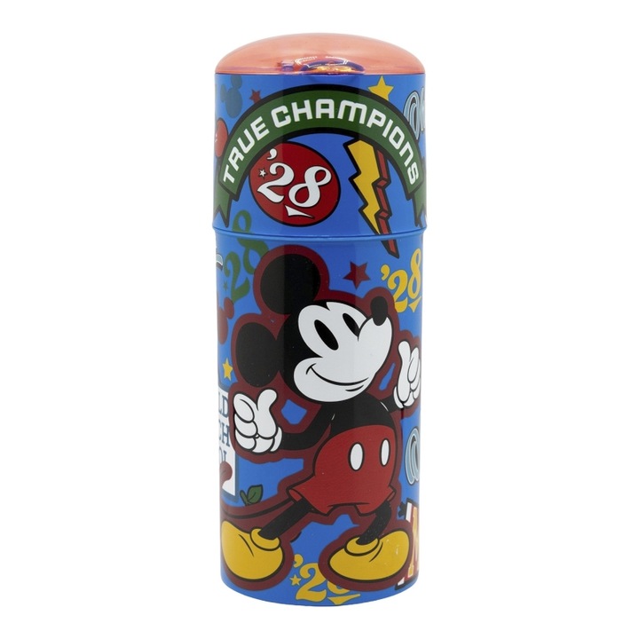 Sticla din plastic pentru apa, Mickey Mouse True Champions, 350ml Albastru