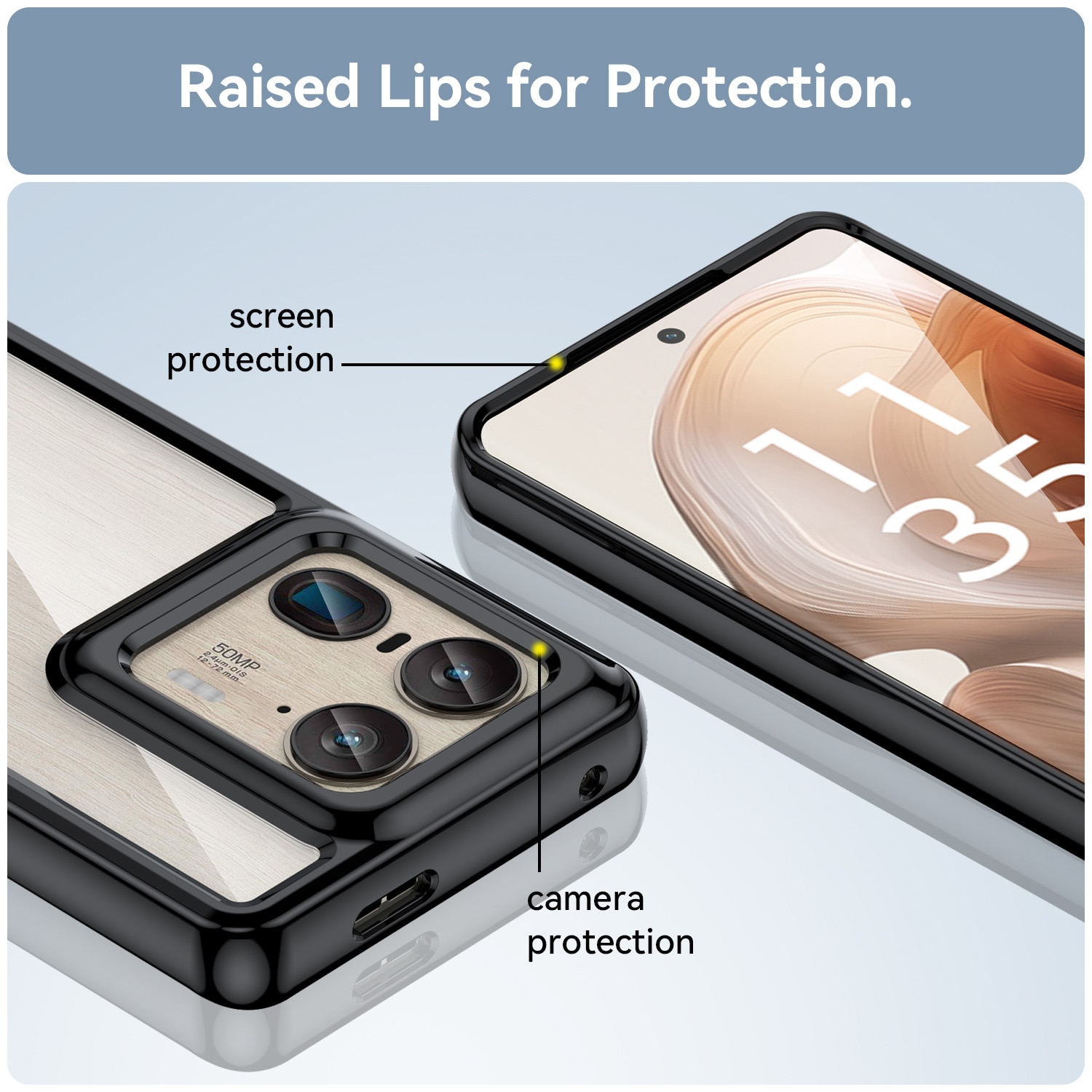 Husa telefon, pentru Motorola Edge 50 Ultra 5G De inalta calitate Hard Backplane Soft Border Pure si Luminos Simtire confortabila, Negru transparent