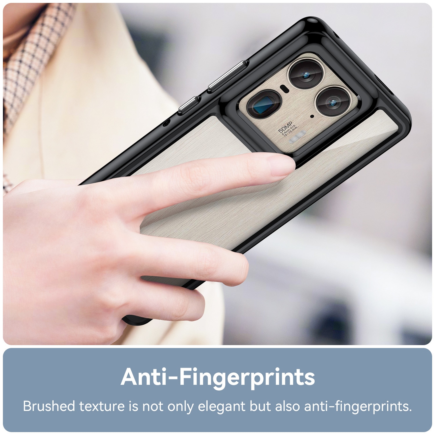 Husa telefon, pentru Motorola Edge 50 Ultra 5G De inalta calitate Hard Backplane Soft Border Pure si Luminos Simtire confortabila, Negru transparent