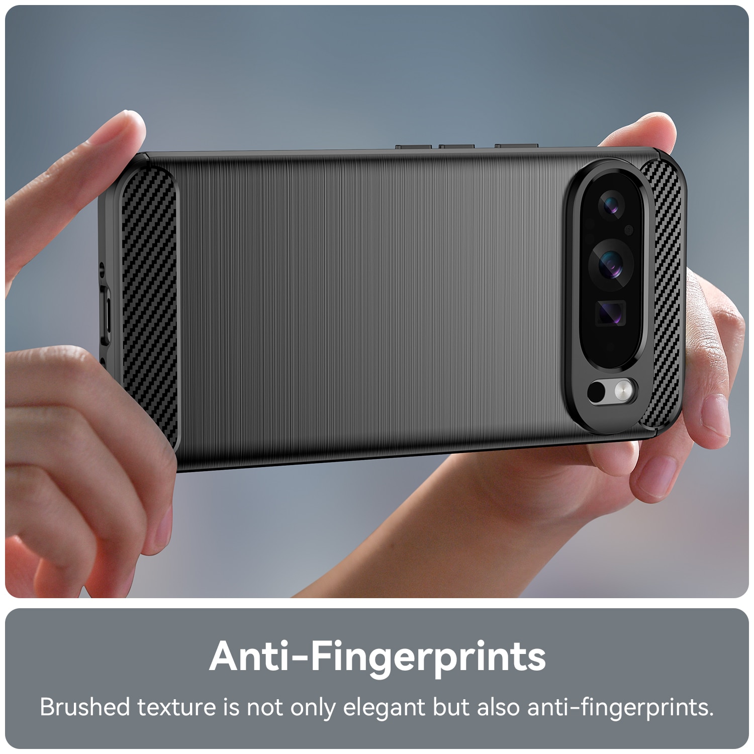 Husa telefon, pentru Google Pixel 9 Pro XL De inalta calitate subtire si usoara periata confortabila TPU Soft Feel, Carbon Fiber Negru