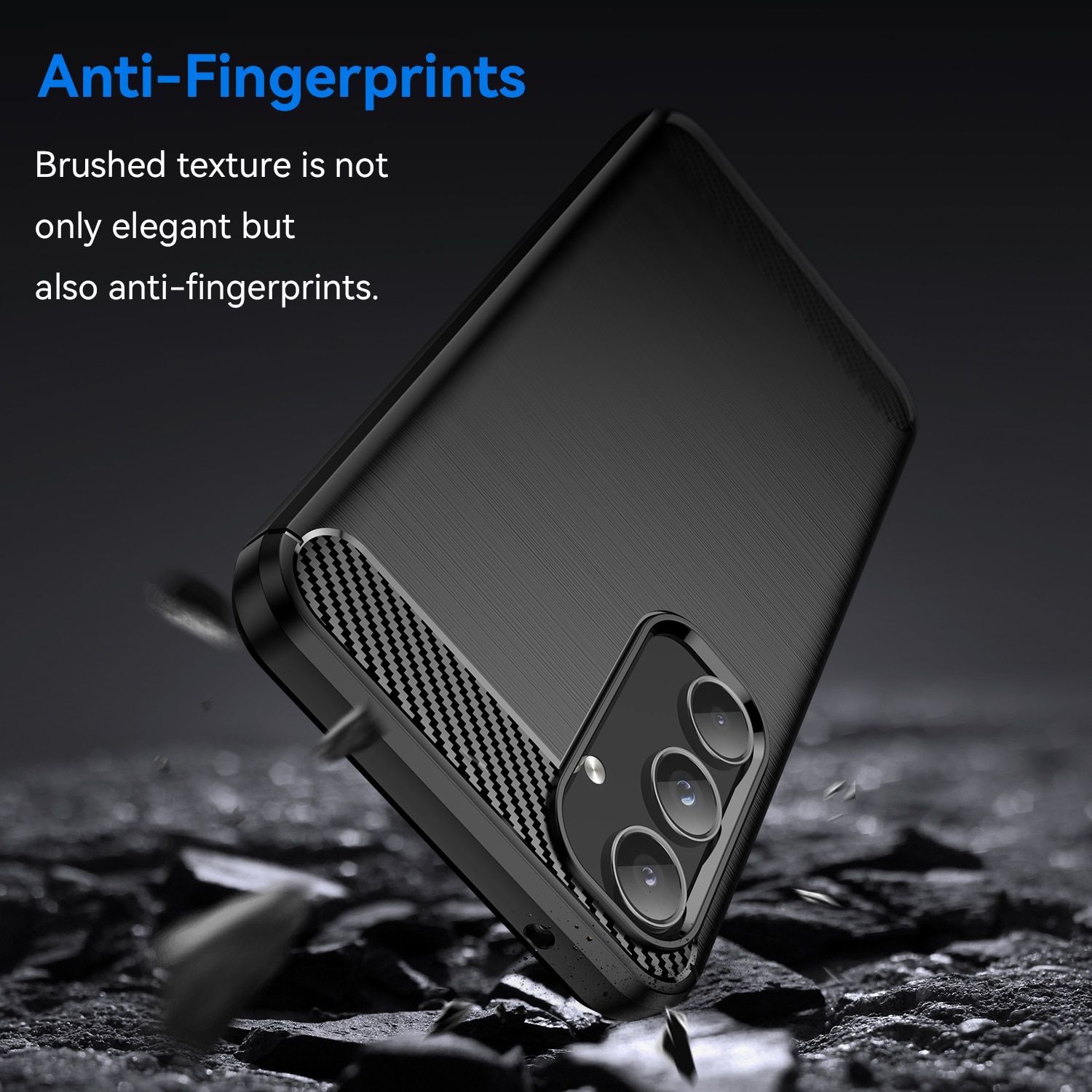 Husa telefon, pentru Samsung Galaxy A55 5G De inalta calitate subtire si usoara periata confortabila TPU Soft Feel, Carbon Fiber Negru