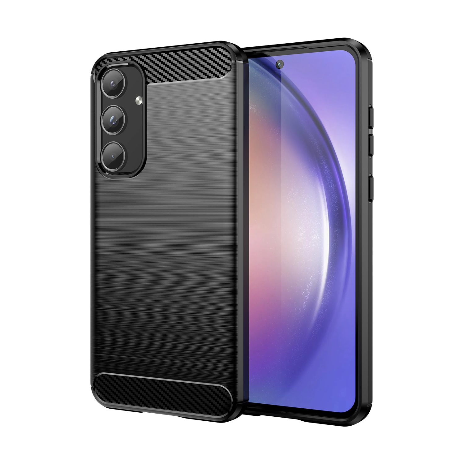 Husa telefon, pentru Samsung Galaxy A55 5G De inalta calitate subtire si usoara periata confortabila TPU Soft Feel, Carbon Fiber Negru