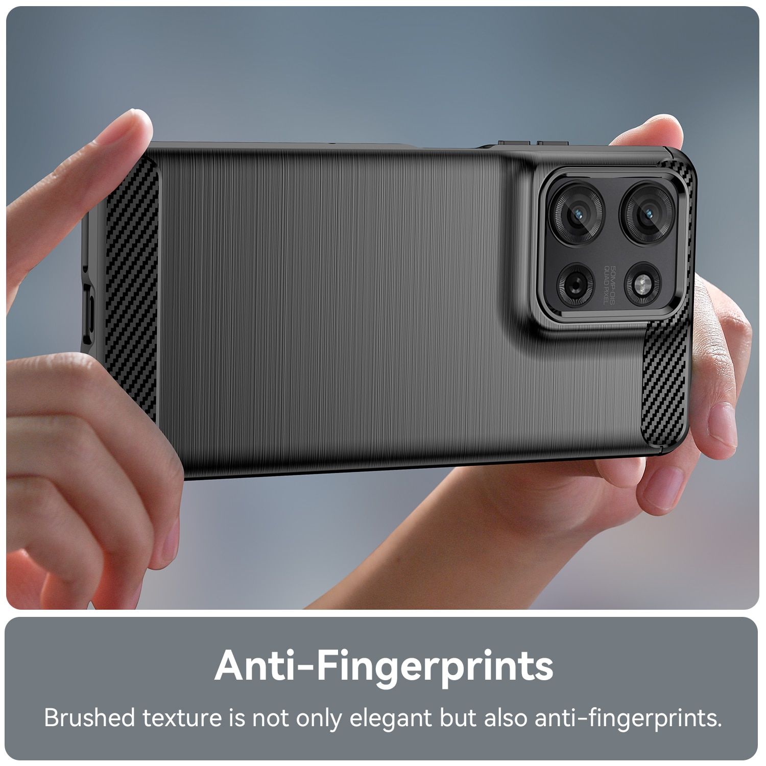 Husa telefon, pentru Motorola Moto G75 5G De inalta calitate subtire si usoara periata confortabila TPU Soft Feel, Carbon Fiber Negru