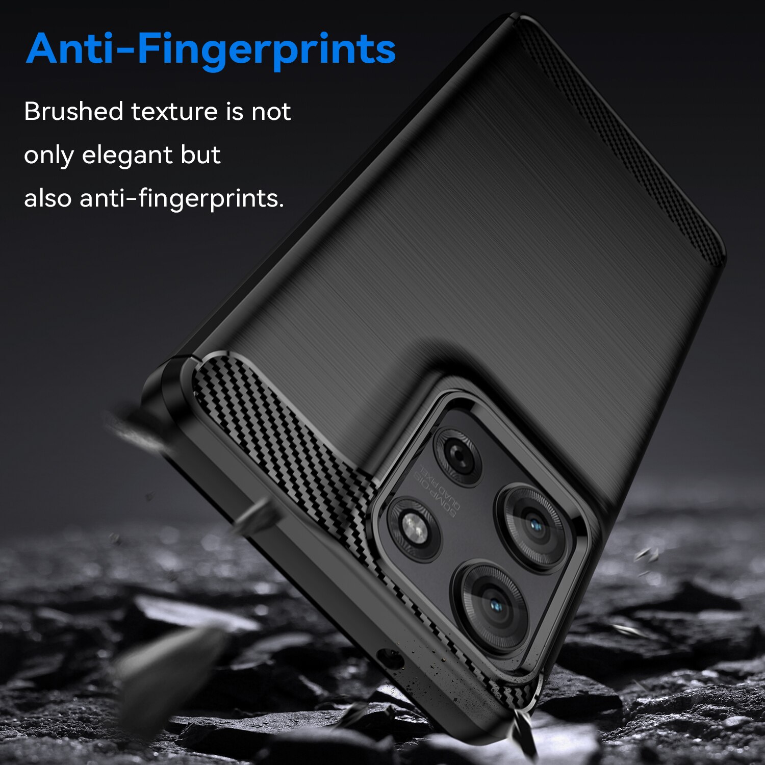 Husa telefon, pentru Motorola Moto G75 5G De inalta calitate subtire si usoara periata confortabila TPU Soft Feel, Carbon Fiber Negru
