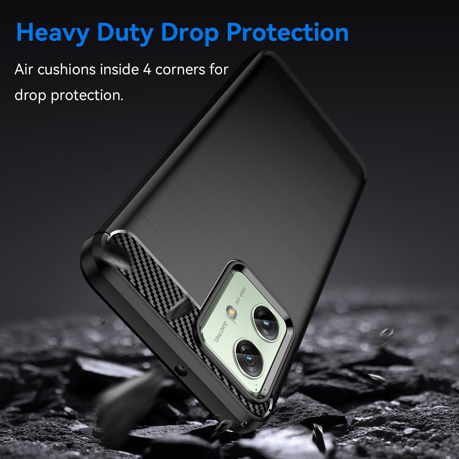 Husa telefon, pentru Motorola Moto G54 Power 5G De inalta calitate subtire si usoara periata confortabila TPU Soft Feel, Carbon Fiber Negru