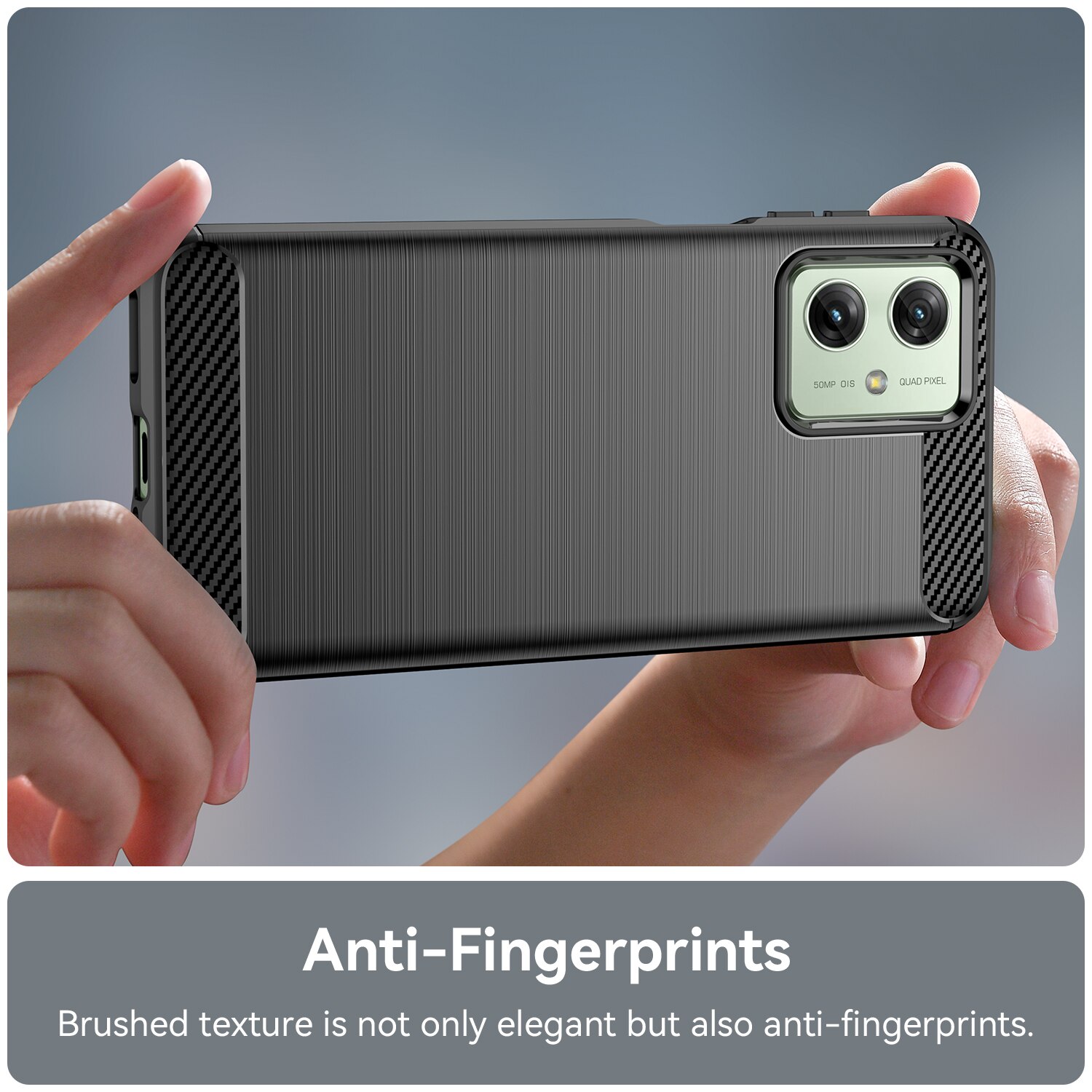 Husa telefon, pentru Motorola Moto G54 Power 5G De inalta calitate subtire si usoara periata confortabila TPU Soft Feel, Carbon Fiber Negru