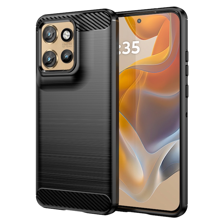 Husa telefon, pentru Motorola Edge 50 Neo 5G De inalta calitate subtire si usoara periata confortabila TPU Soft Feel, Carbon Fiber Negru
