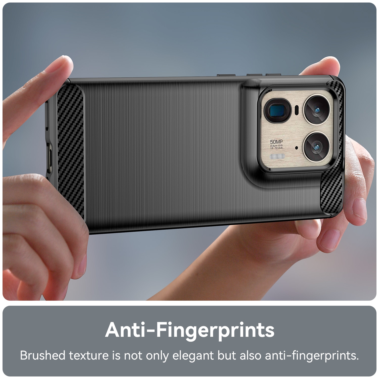 Husa telefon, pentru Motorola Edge 50 Ultra 5G De inalta calitate subtire si usoara periata confortabila TPU Soft Feel, Carbon Fiber Negru