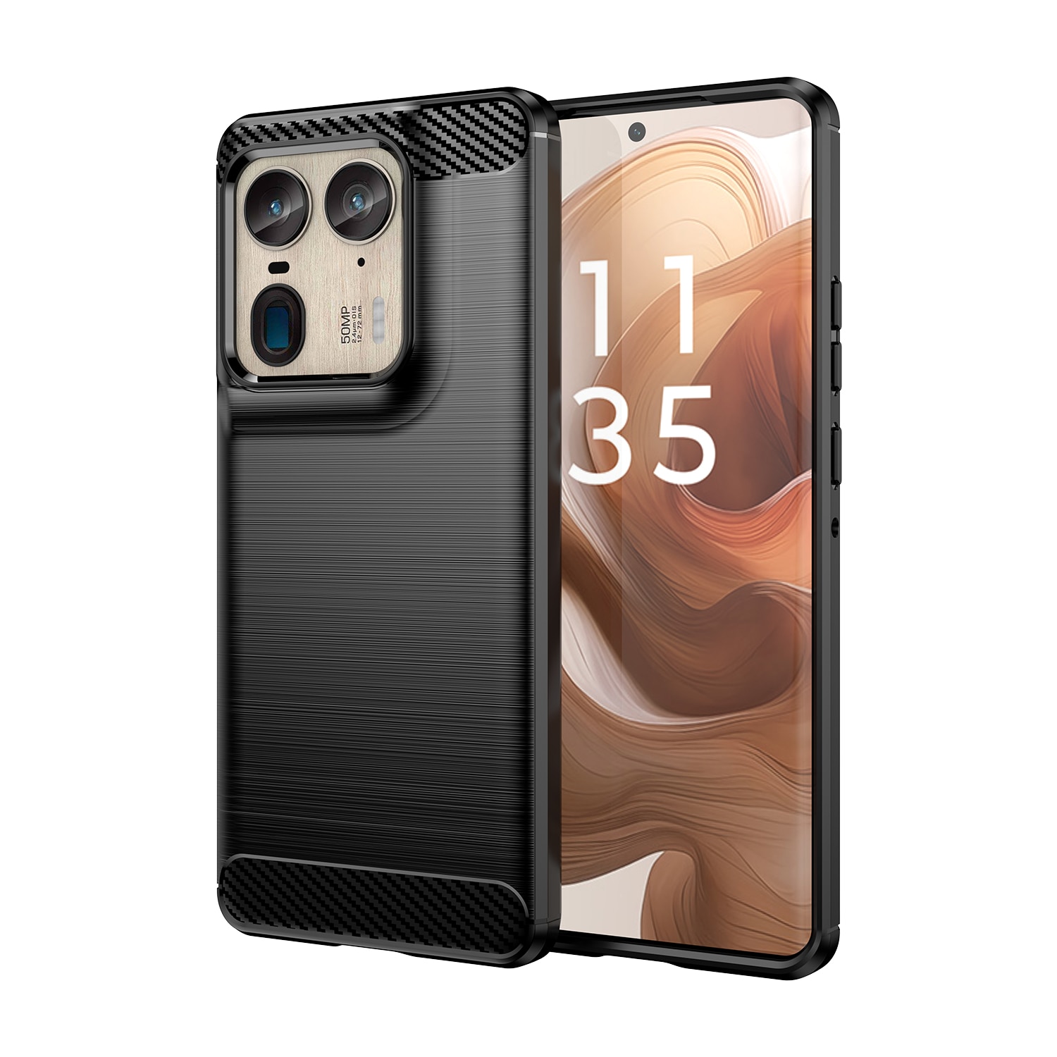 Husa telefon, pentru Motorola Edge 50 Ultra 5G De inalta calitate subtire si usoara periata confortabila TPU Soft Feel, Carbon Fiber Negru