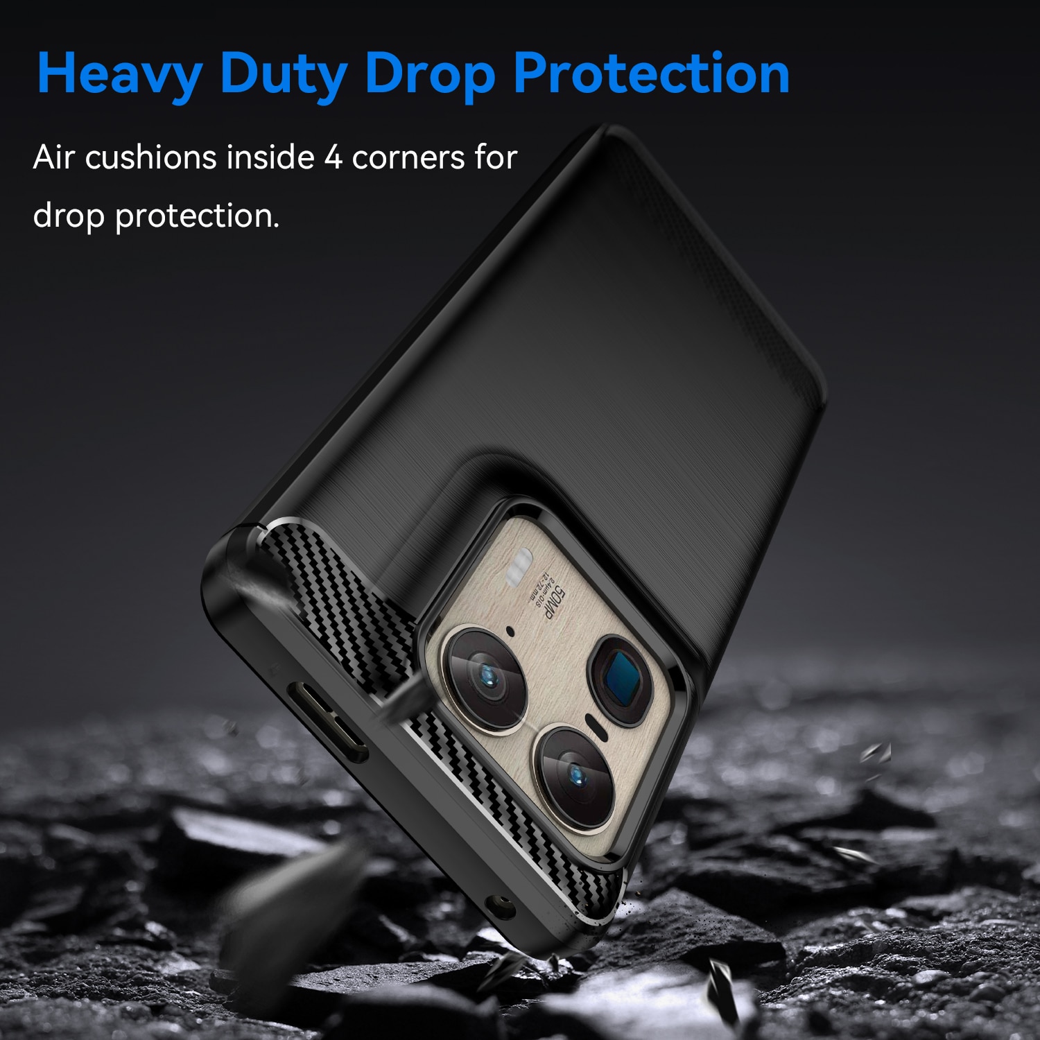 Husa telefon, pentru Motorola Edge 50 Ultra 5G De inalta calitate subtire si usoara periata confortabila TPU Soft Feel, Carbon Fiber Negru