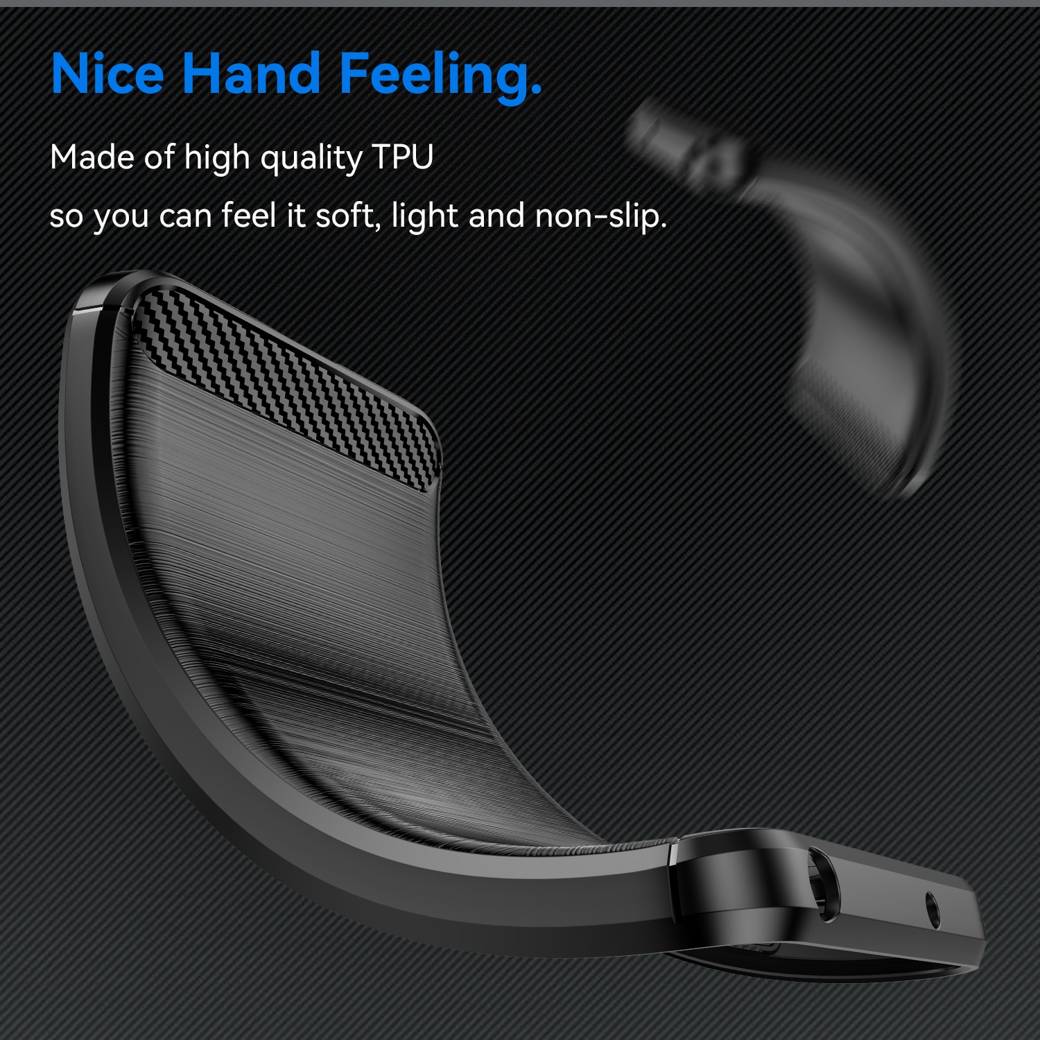 Husa telefon, pentru Motorola Edge 50 5G De inalta calitate subtire si usoara periata confortabila TPU Soft Feel, Carbon Fiber Negru