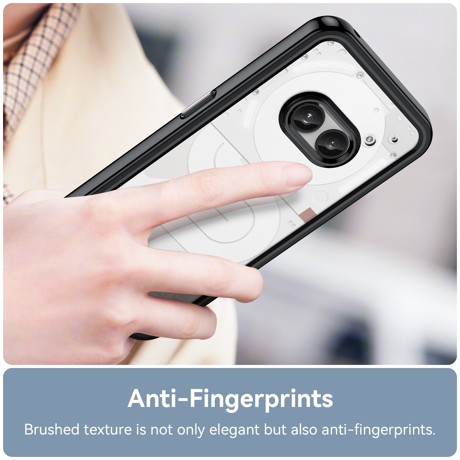 Husa telefon, pentru Nothing Phone 2a 5G De inalta calitate Hard Backplane Soft Border Pure si Luminos Simtire confortabila, Negru transparent