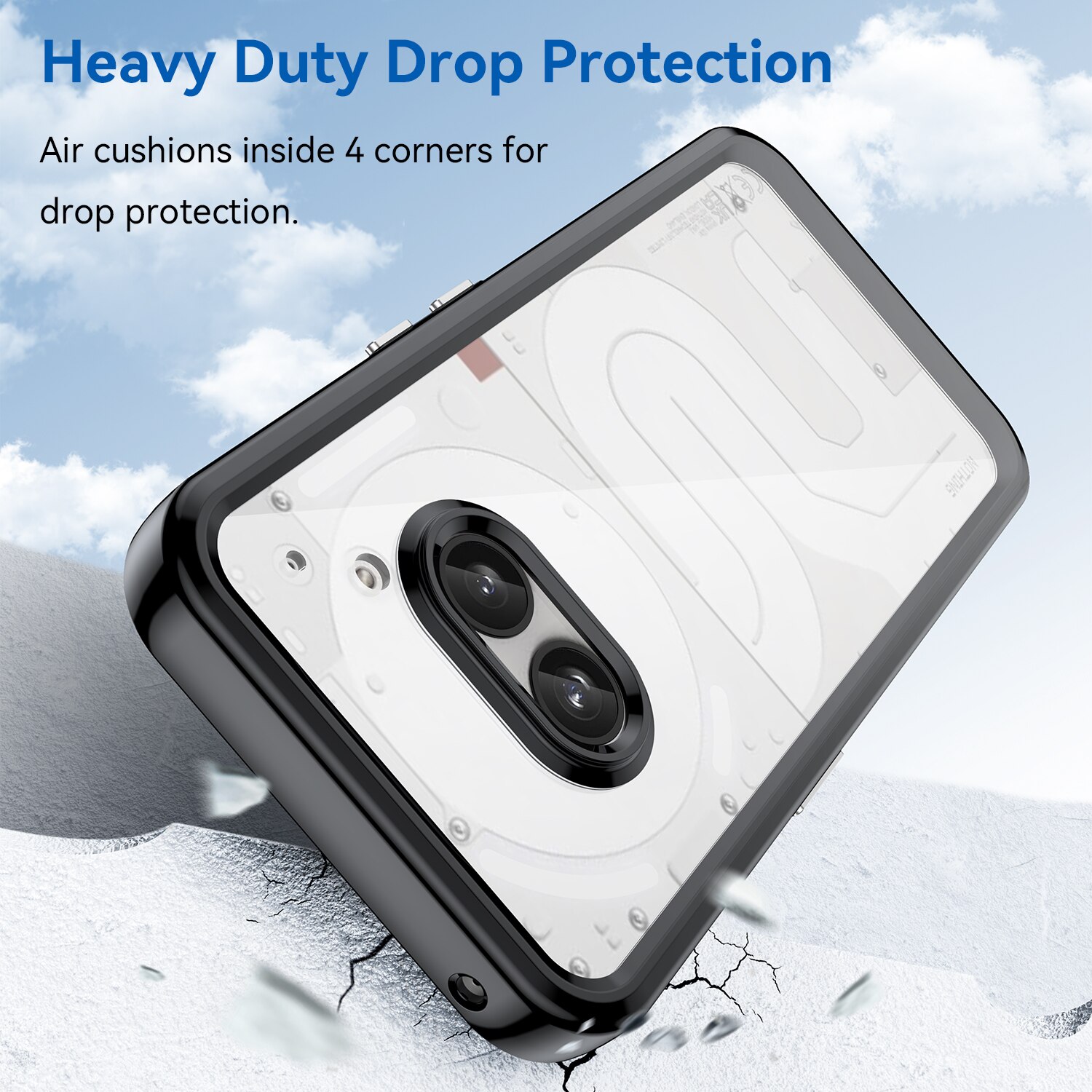 Husa telefon, pentru Nothing Phone 2a 5G De inalta calitate Hard Backplane Soft Border Pure si Luminos Simtire confortabila, Negru transparent