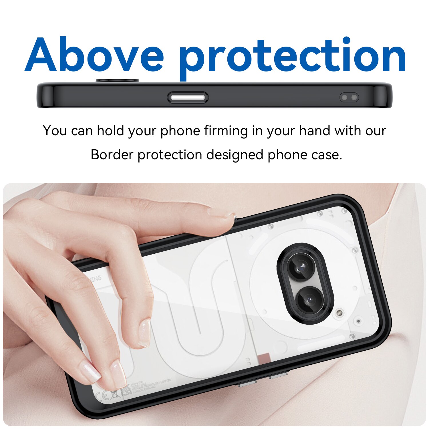 Husa telefon, pentru Nothing Phone 2a 5G De inalta calitate Hard Backplane Soft Border Pure si Luminos Simtire confortabila, Negru transparent