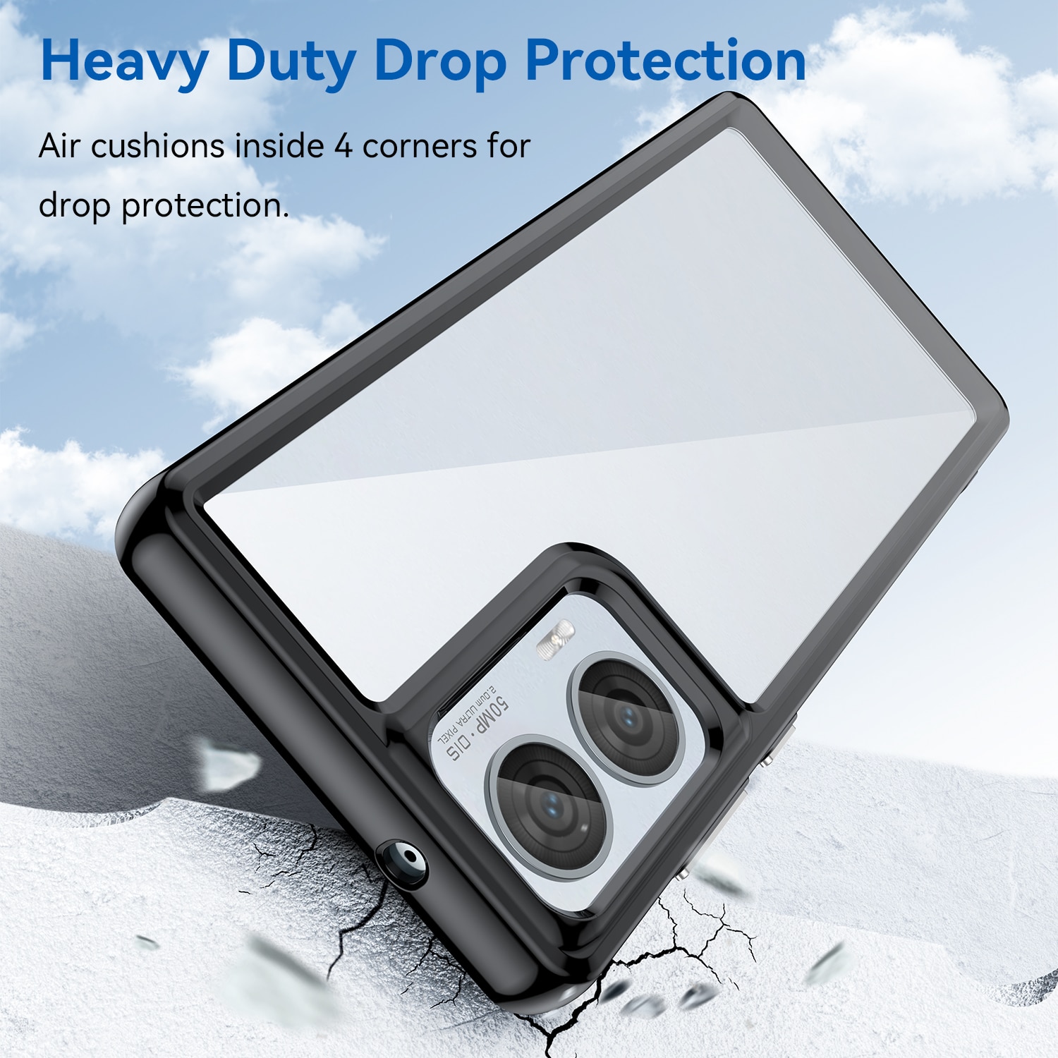 Husa telefon, pentru Motorola Edge 50 Fusion De inalta calitate Hard Backplane Soft Border Pure si Luminos Simtire confortabila, Negru transparent