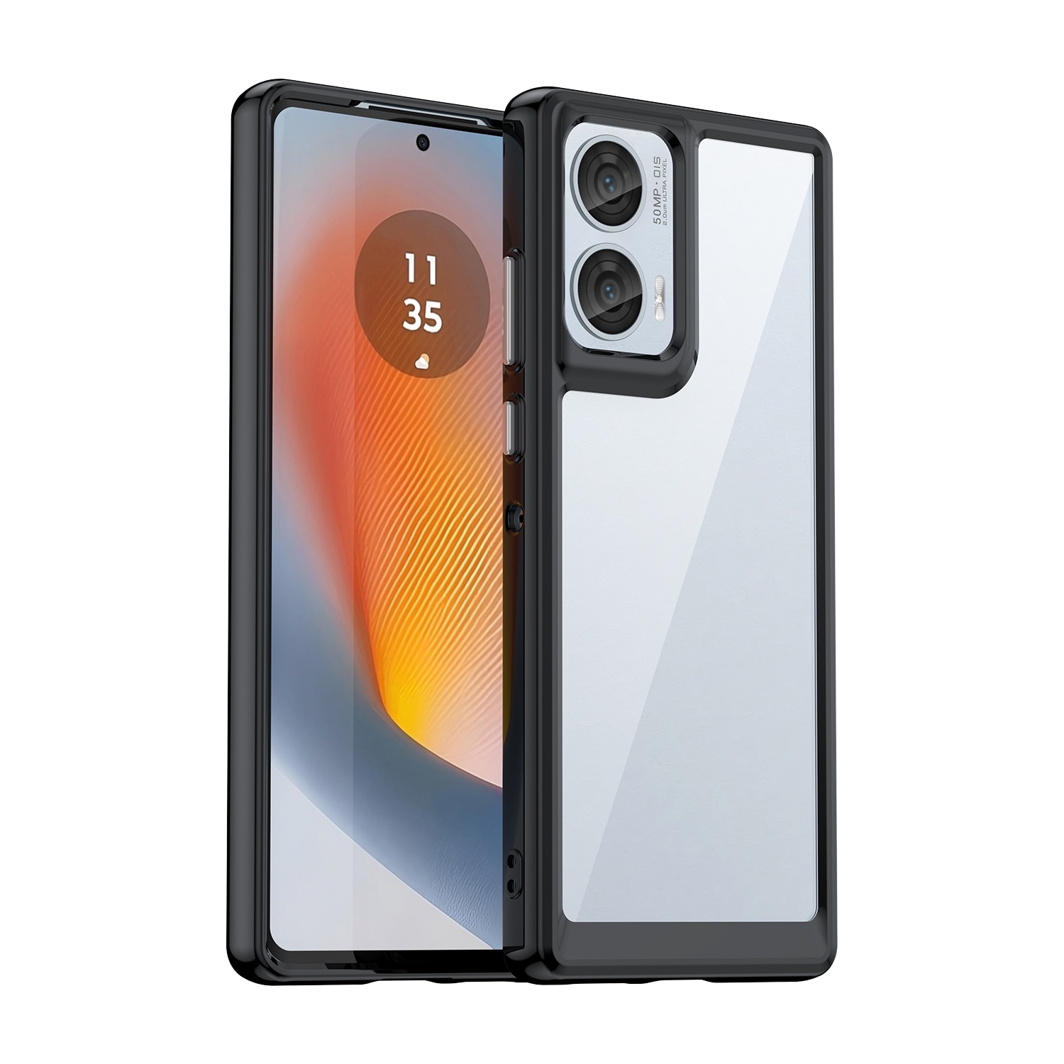 Husa telefon, pentru Motorola Edge 50 Fusion De inalta calitate Hard Backplane Soft Border Pure si Luminos Simtire confortabila, Negru transparent