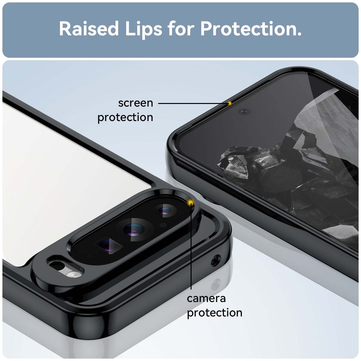Husa telefon, pentru Google Pixel 9 Pro XL De inalta calitate Hard Backplane Soft Border Pure si Luminos Simtire confortabila, Negru transparent