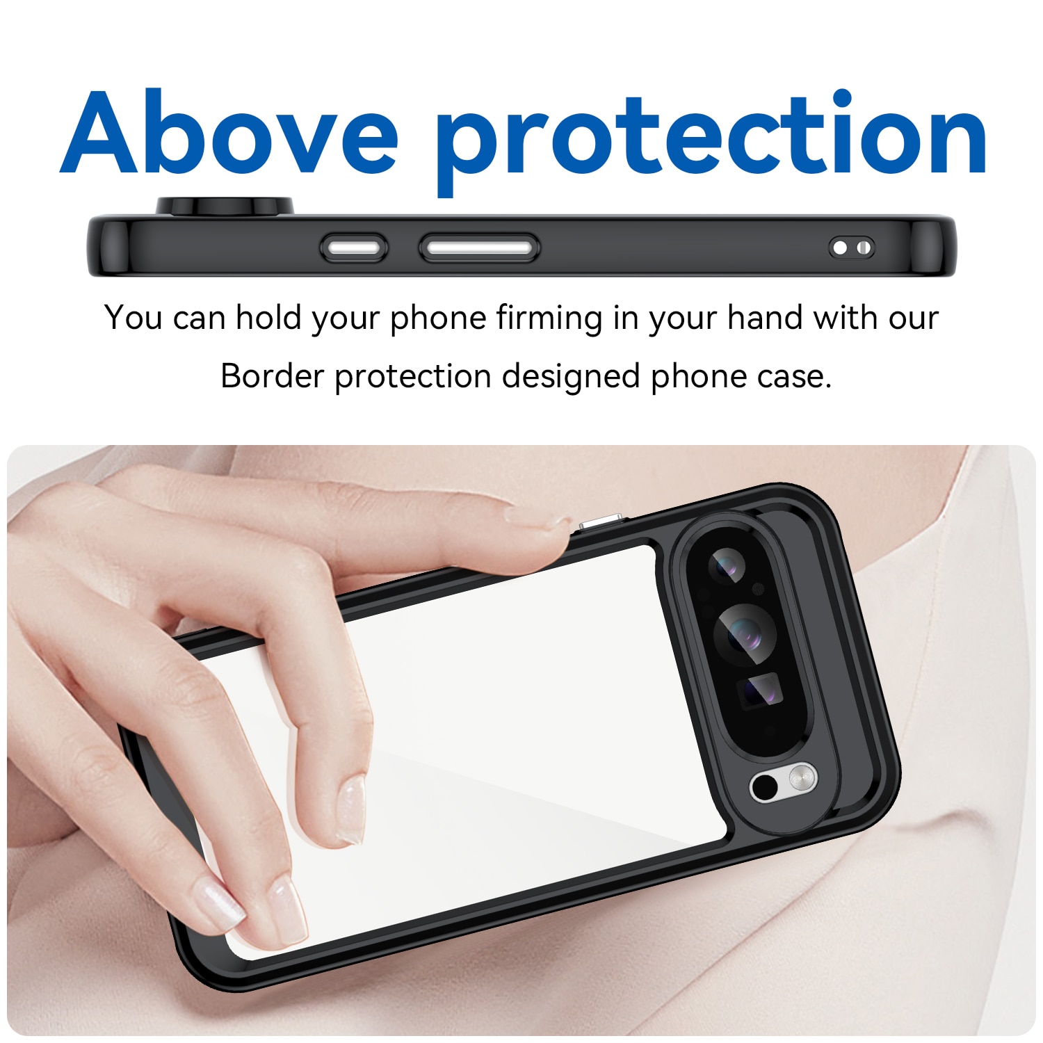Husa telefon, pentru Google Pixel 9 Pro XL De inalta calitate Hard Backplane Soft Border Pure si Luminos Simtire confortabila, Negru transparent