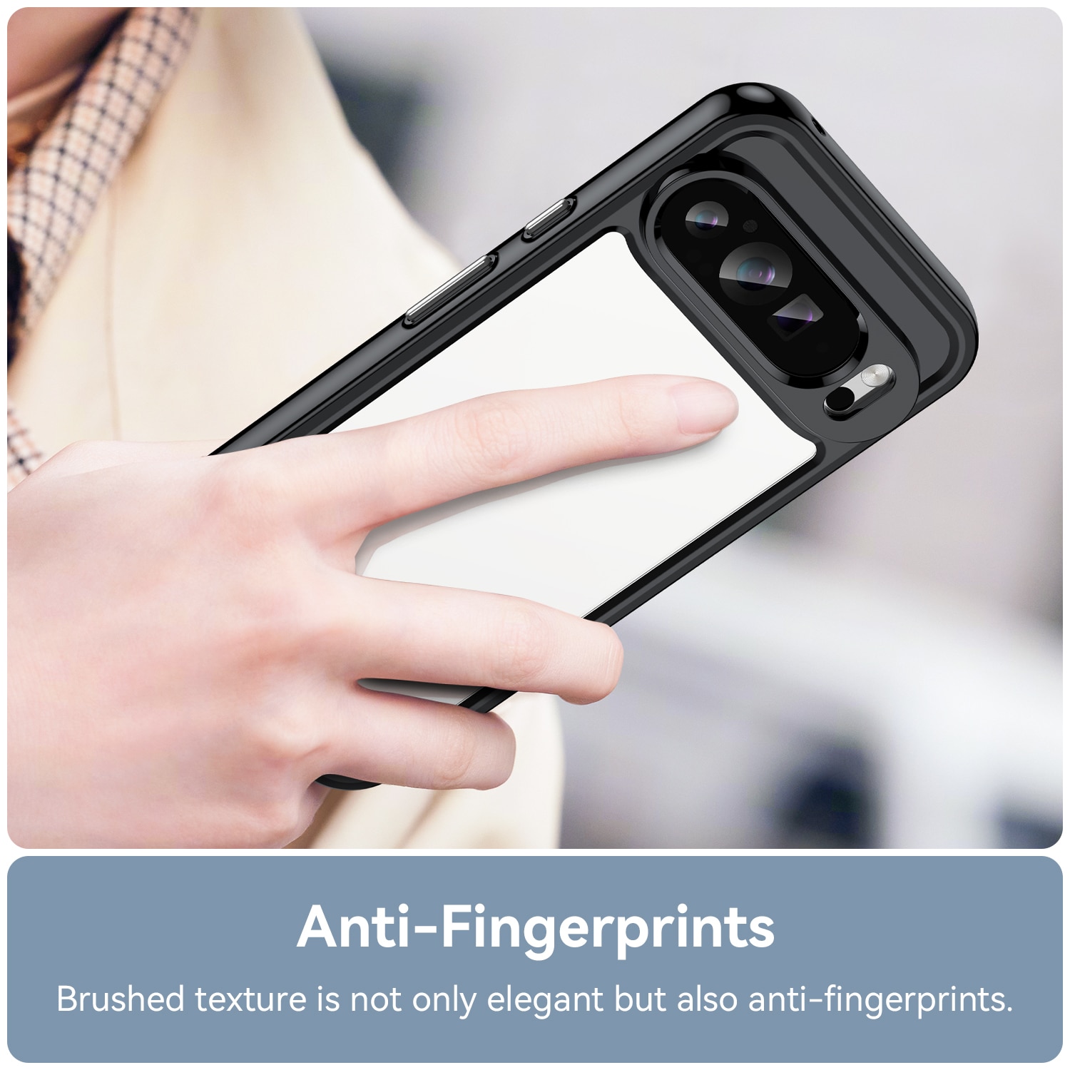 Husa telefon, pentru Google Pixel 9 Pro XL De inalta calitate Hard Backplane Soft Border Pure si Luminos Simtire confortabila, Negru transparent