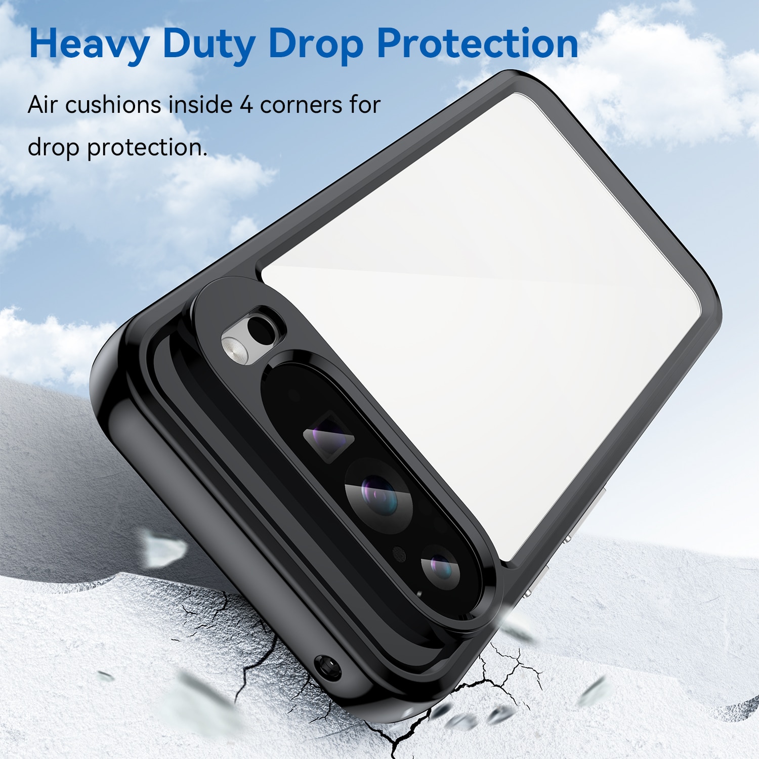 Husa telefon, pentru Google Pixel 9 Pro XL De inalta calitate Hard Backplane Soft Border Pure si Luminos Simtire confortabila, Negru transparent