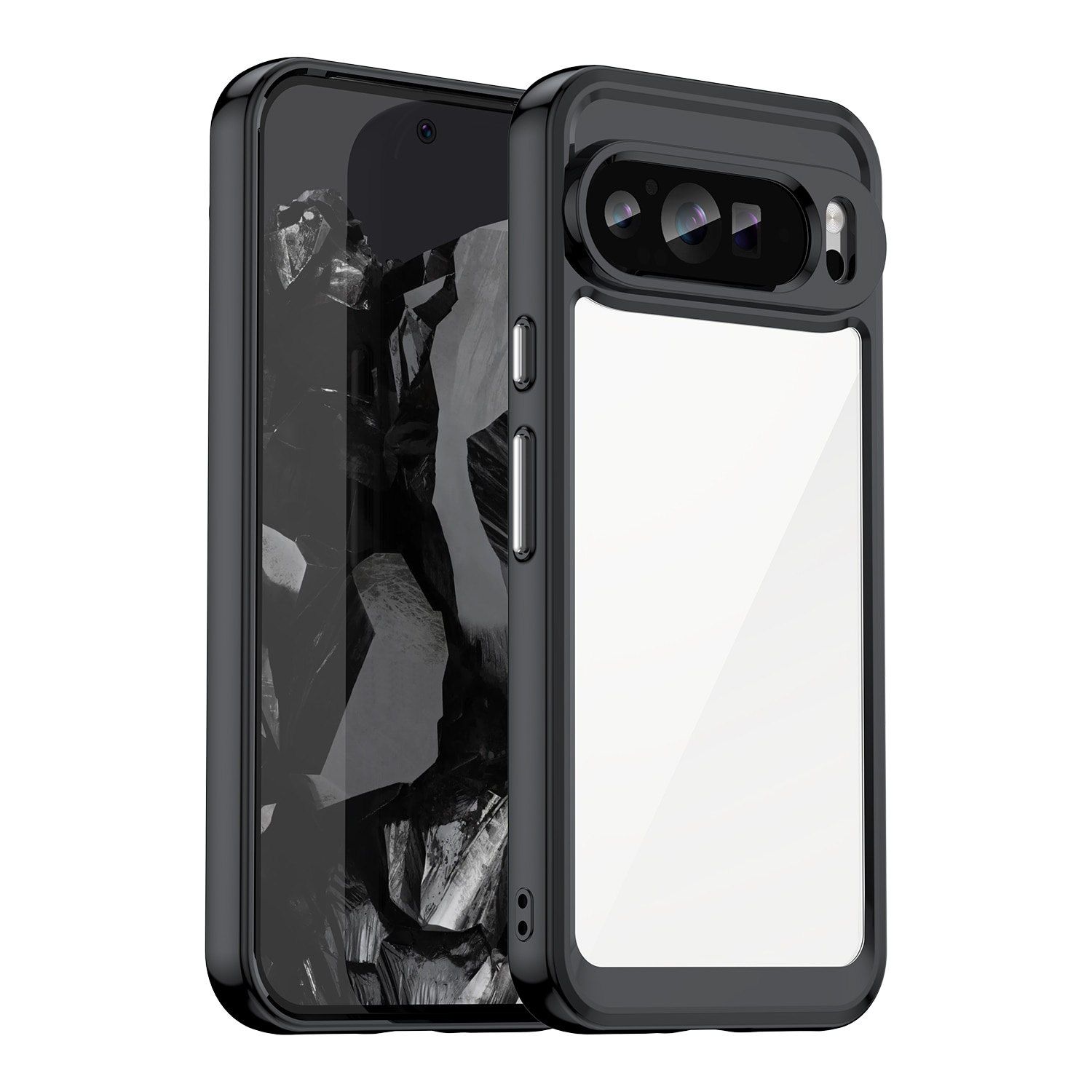Husa telefon, pentru Google Pixel 9 Pro XL De inalta calitate Hard Backplane Soft Border Pure si Luminos Simtire confortabila, Negru transparent