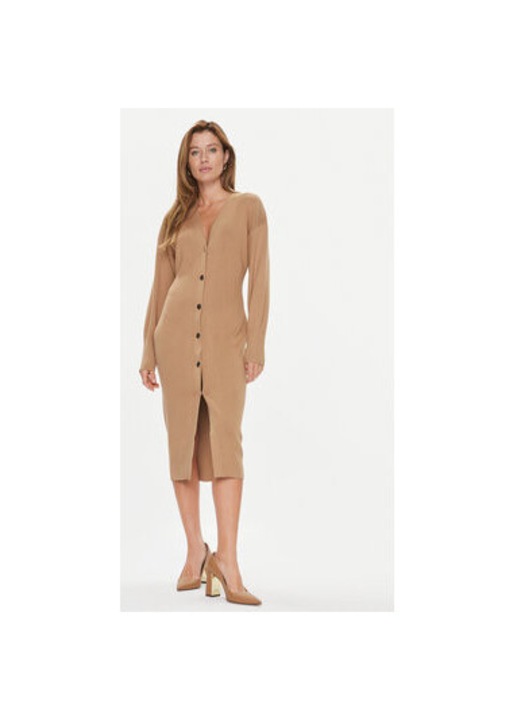 Rochie Dama, Boss, 302898015, Viscoza, Poliester, L INTL, Bej