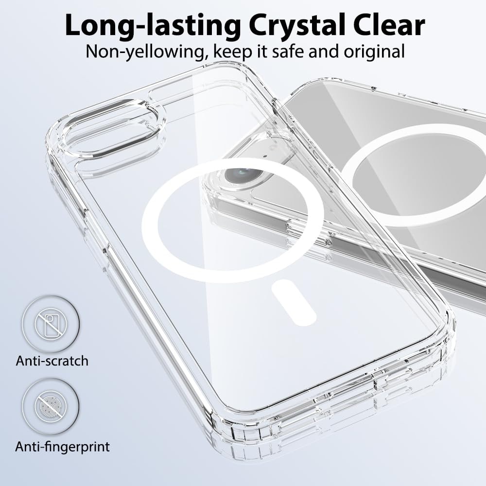 Husa telefon, pentru iPhone 16e Anti-ingalbenire si anti-zgarietura， Alb transparent