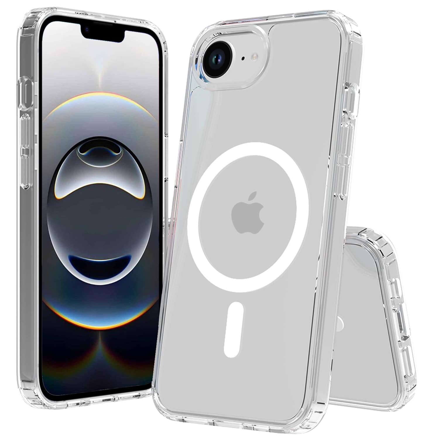 Husa telefon, pentru iPhone 16e Anti-ingalbenire si anti-zgarietura， Alb transparent