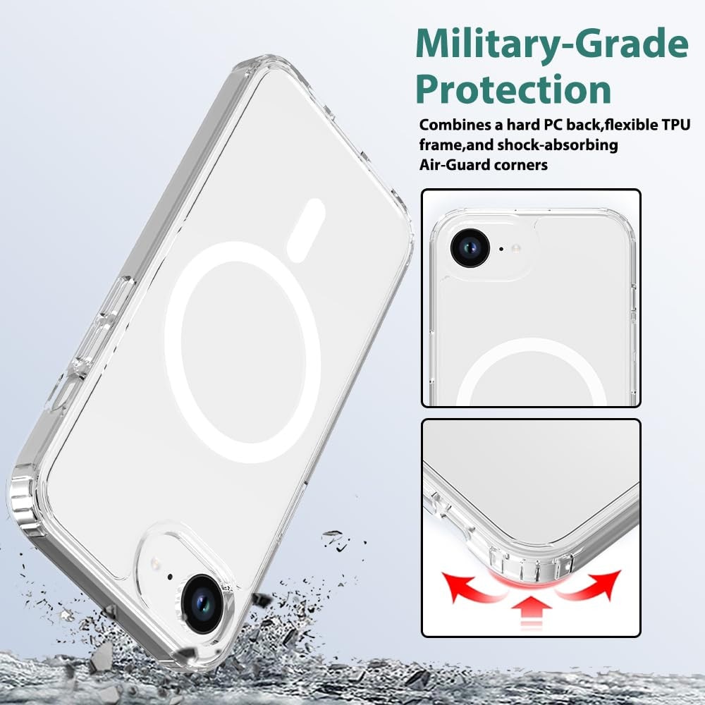 Husa telefon, pentru iPhone 16e Anti-ingalbenire si anti-zgarietura， Alb transparent