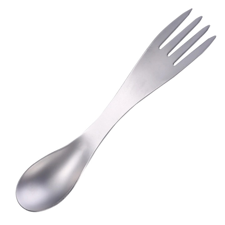 Lingura furculita multifunctionala, inox, multicolor, 2 piese