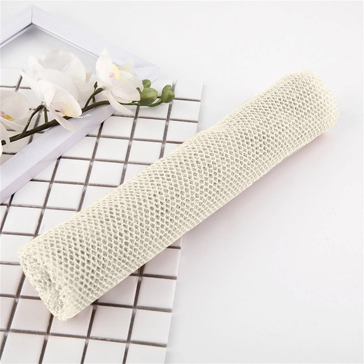 Plasa exfolianta pentru dus ZYBLSSBB LSM126-BCS0271552-2, nylon, crem, 81 x 30 cm