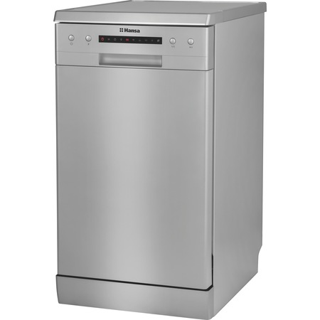 Masina de spalat vase Hansa ZWM416SEH, 10 seturi, 6 programe, Clasa E, HalfLoad, 45 cm, Argintiu