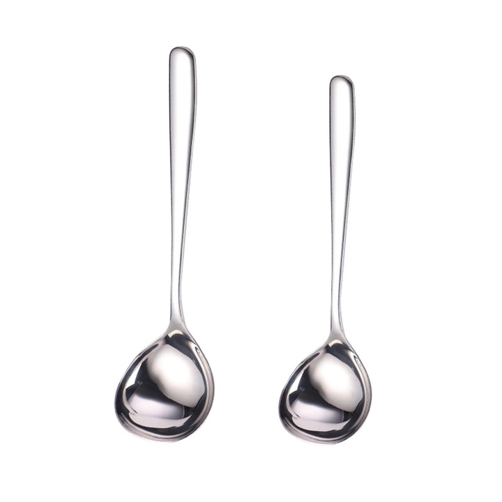 Set linguri servire inox SUS304, mare si mic, 20.5x5.2cm, argintiu