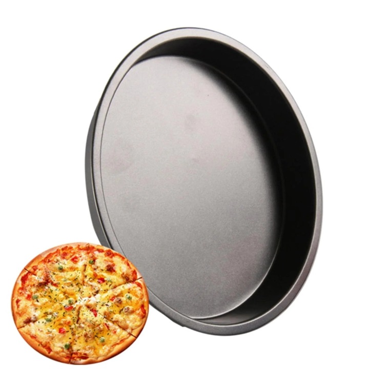 Tava rotunda de pizza din otel antiaderenta, tava de pizza, ustensile de copt, 6/7/8/10 inch (dimensiune optionala inclusa)