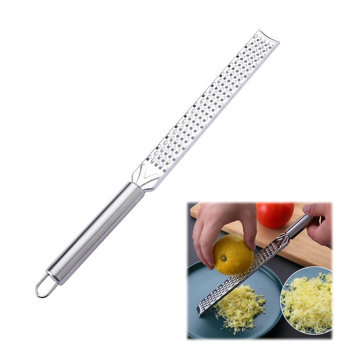 Set 2 Razatoare Lamaie si Branza YANYXR, Otel Inoxidabil, Maner Antiderapant, 32.5cm