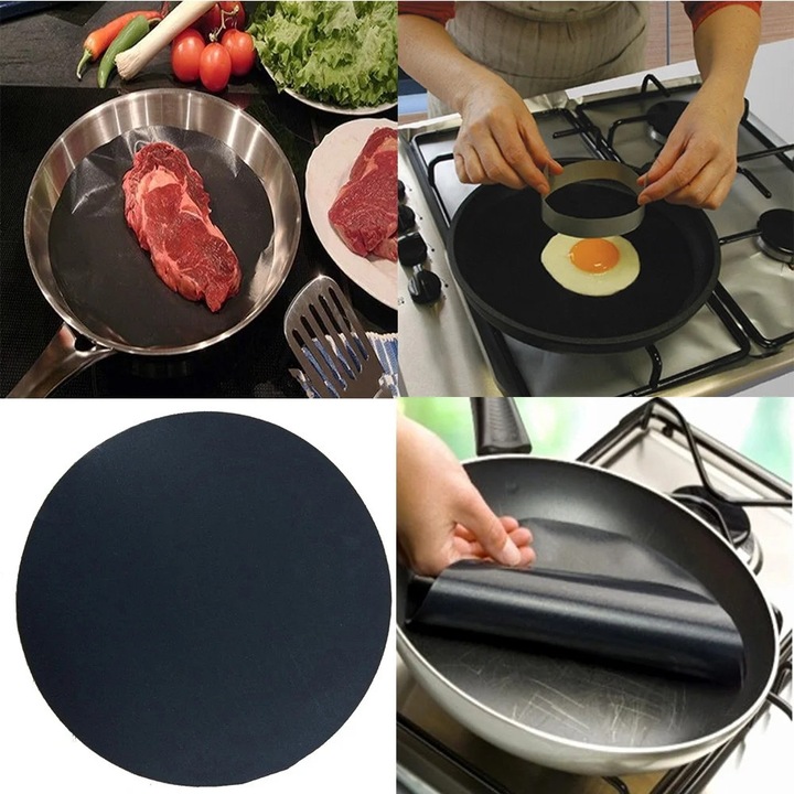 Covoras pentru tigaie YANYXR, negru, 24cm, 0.12mm
