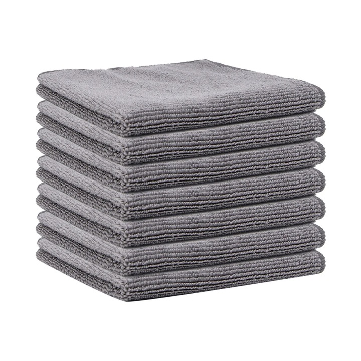 Lavete microfibra, set 5 bucati, absorbante, gri, 30x3x30cm