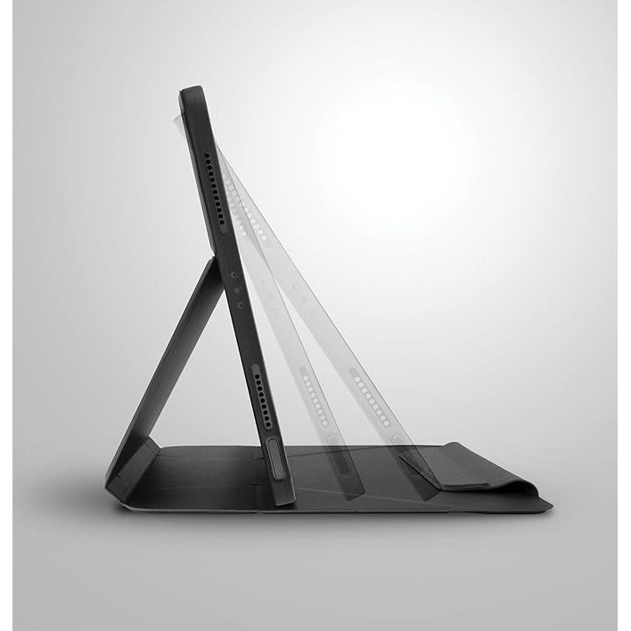 Husa tableta, suport integrat, rotire 360°, gri deschis, pentru iPad Air 6gen 11" (2024), Clip magnetic cu doua fete, Pliabil in Y, multifunctional, Unghi rotativ