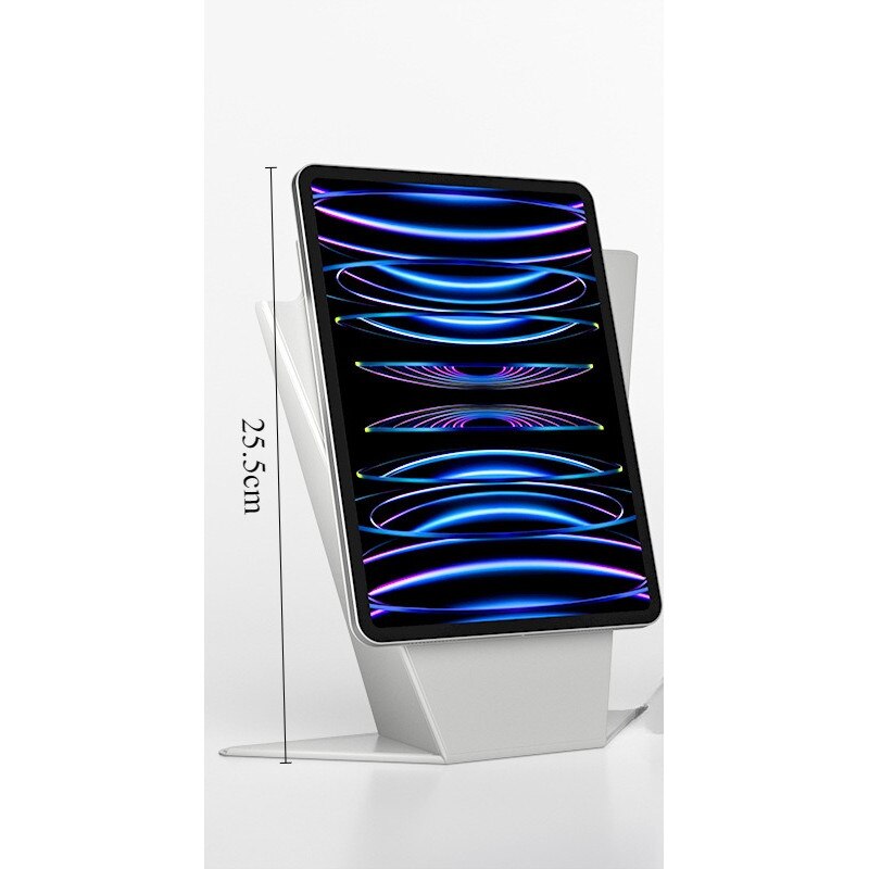 Husa tableta, suport integrat, rotire 360°, gri deschis, pentru iPad Air 6gen 11" (2024), Clip magnetic cu doua fete, Pliabil in Y, multifunctional, Unghi rotativ